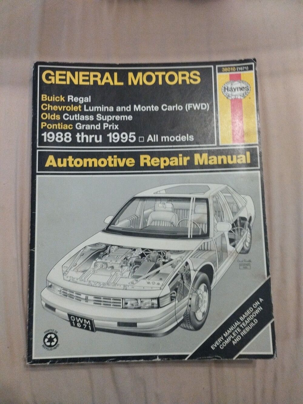 Haynes Repair Manual #38010 Regal/Lumina/Monte Carlo/Cutlass Supreme/ Grand Prix